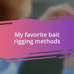 My favorite bait rigging methods