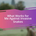 What Works for Me Against Invasive Snakes